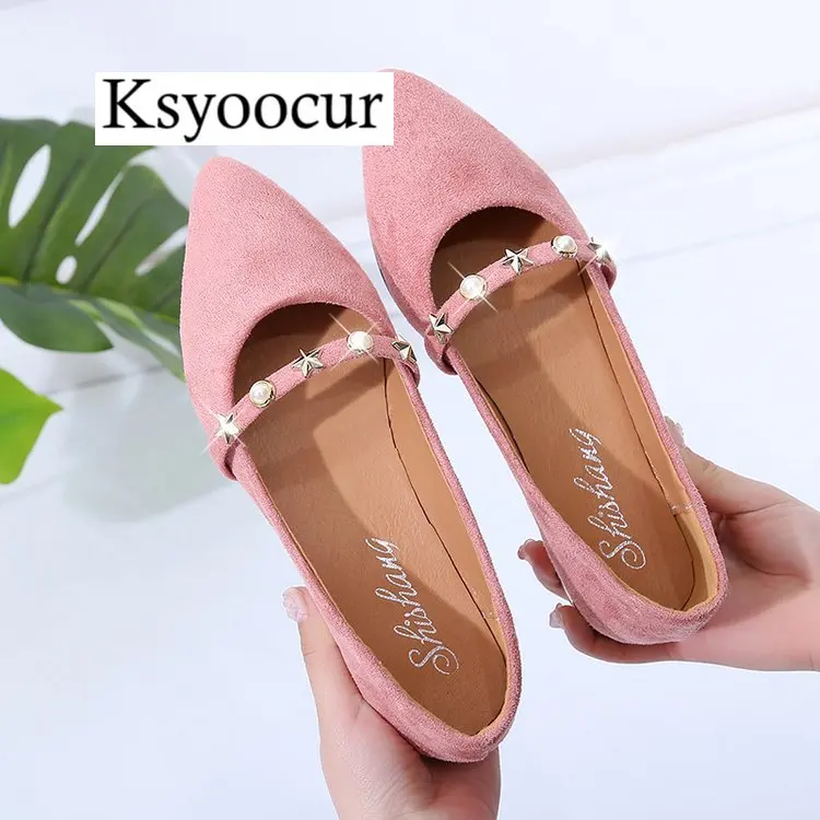 Ksyoocur/2018 г. Новая женская обувь на плоской подошве повседневная удобная с острым