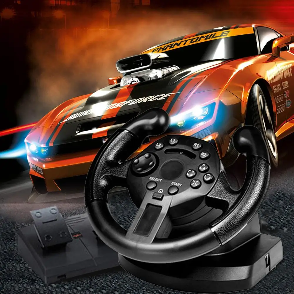 Gamepad Vibrating Game Steering Wheel Game Racing Steering Wheel Compatible With PS3/PC(D-INPUT/X-INPUT) Simulated