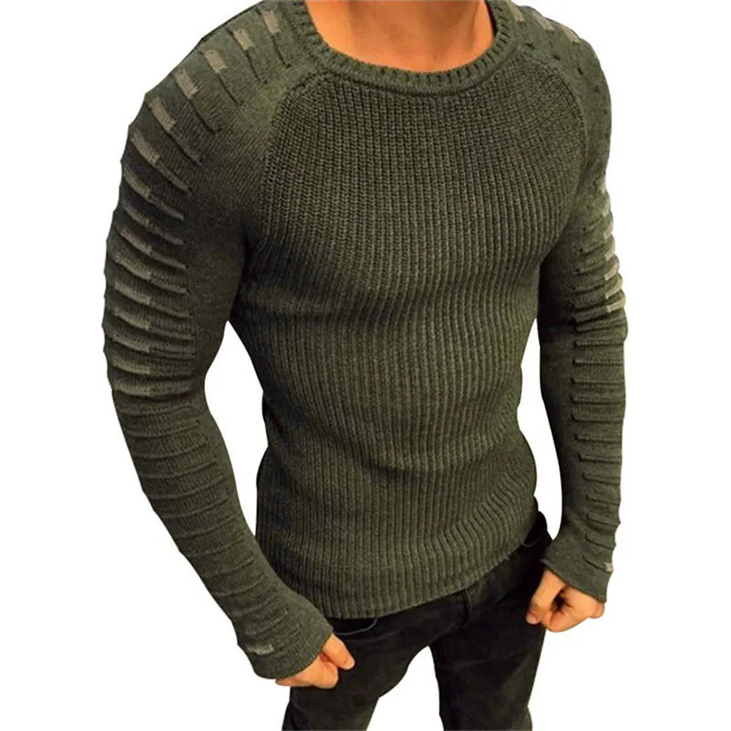 Winter Men Casual Warm Slim Sweater Knitted Striped Long Sleeve Patchwork Pullover Male Elastic Solid Sexy Spring Basic Tops winter men casual warm slim sweater knitted striped long sleeve patchwork pullover male elastic solid sexy spring basic tops