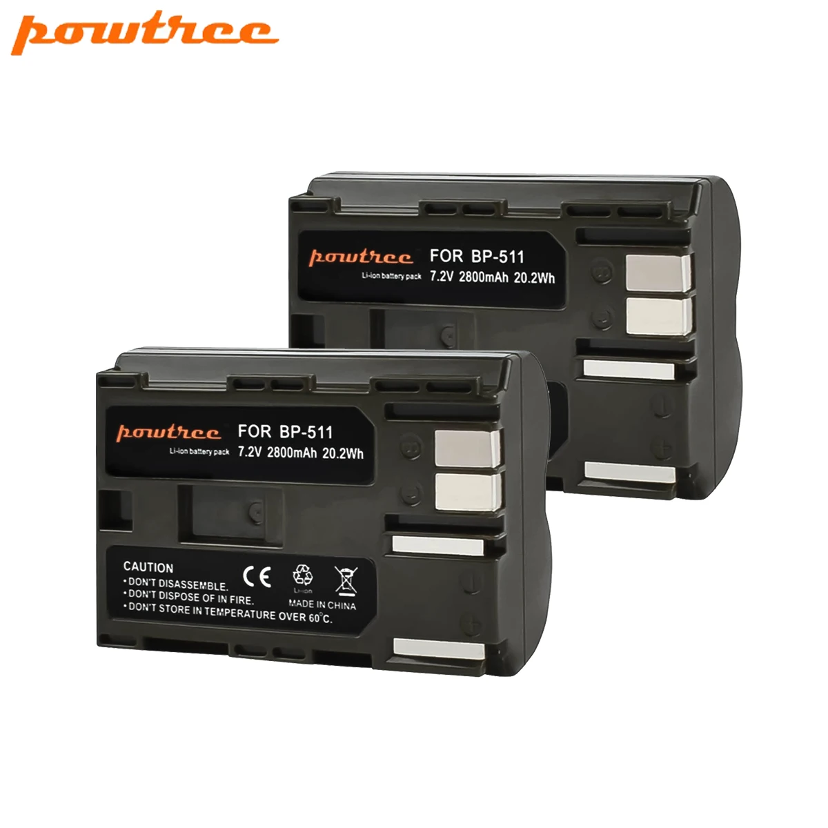Аккумулятор Powtree 2800 мА/ч для камеры Canon EOS 40D 300D 5D 20D 30D 50D 10D G6 L10 аккумулятор BP511 BP 511