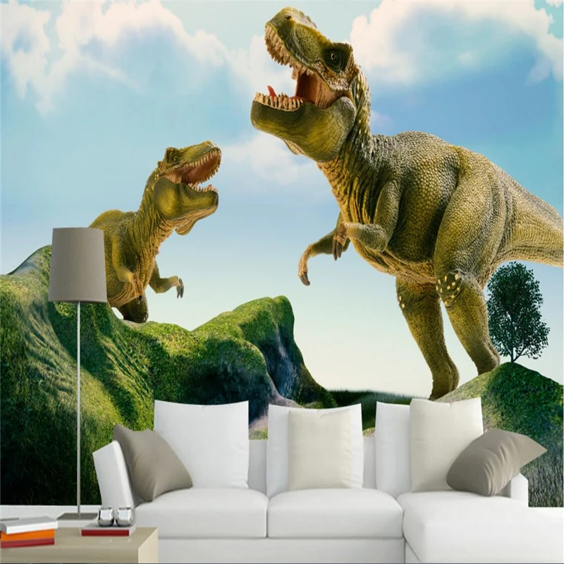 Пользовательские фото обои большой настенной росписи 3d динозавр животное
