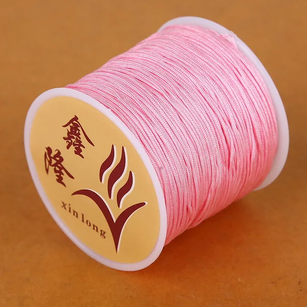 Pink 50 метров 0,8 мм нейлоновый шнур, китайский Узелок, шнур макраме, браслет, плетеный шнур, бисероплетение, сделай сам, ювелирный шнур, нить - Цвет: Pink