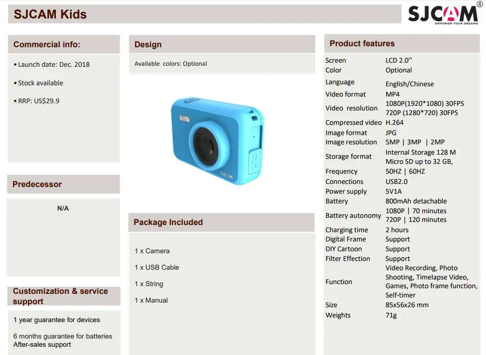 SJCAM детская камера 1080P FunCam 2," ЖК-экран видео регистратор обучающая цифровая фотография детская игрушка камера подарок на день рождения