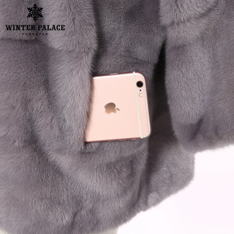 Женская Шуба из меха норки пальто с капюшоном на молнии и рукавом летучая мышь