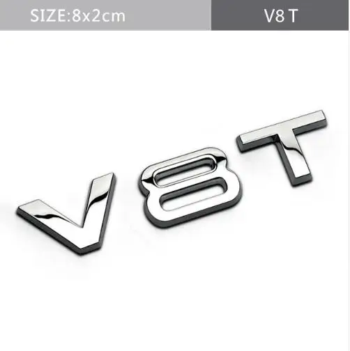 Белый Металлический V6T V8T крыло сбоку средства ухода за кожей эмблема хвостовая часть ствола значок на крыло Стикеры для Audi RS5 A3 A4 A5 A7 SQ5 Q3 Q5 Q7 TT S3 S4 S5 S6 S7 S8 - Название цвета: Белый