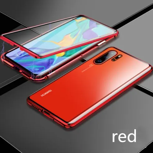Huawei p30pro Универсальный мобильный телефон оболочка p30 двухсторонняя стеклянная Магнитная mate20pro двухсторонняя - Цвет: red