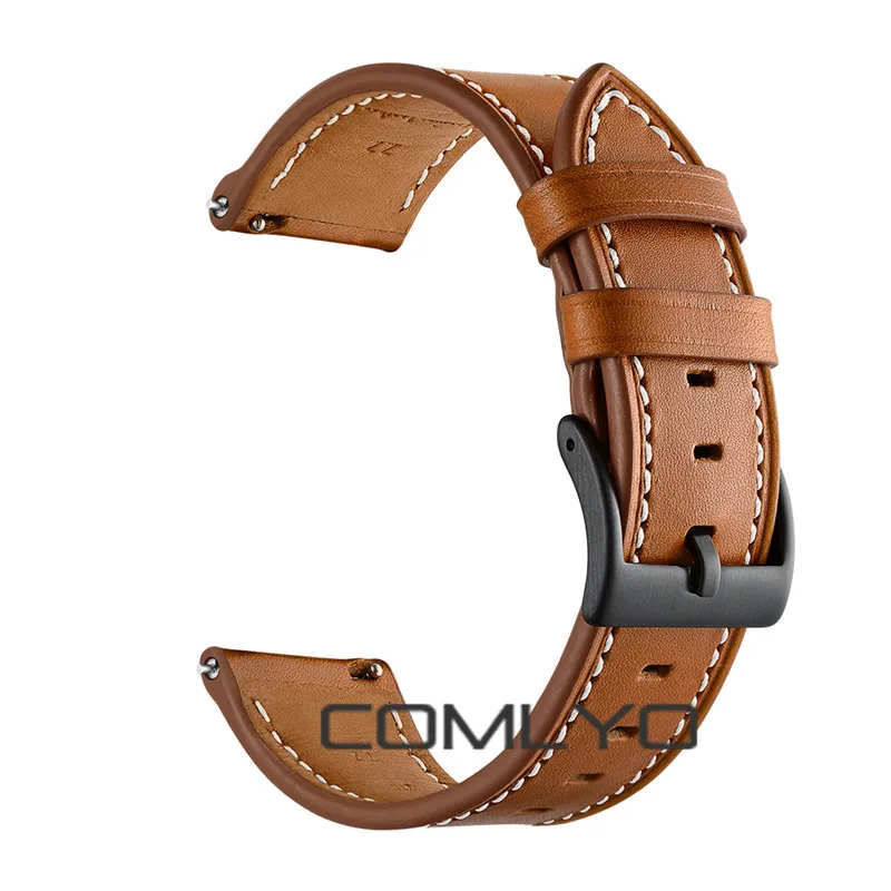 Коричневый Кожаный ремешок для Xiaomi Huami Amazfit ремешок Bip спортивные умные часы с металлической пряжкой AMAZFIT GTS/GTR 42 мм браслет ремень - Цвет: Коричневый