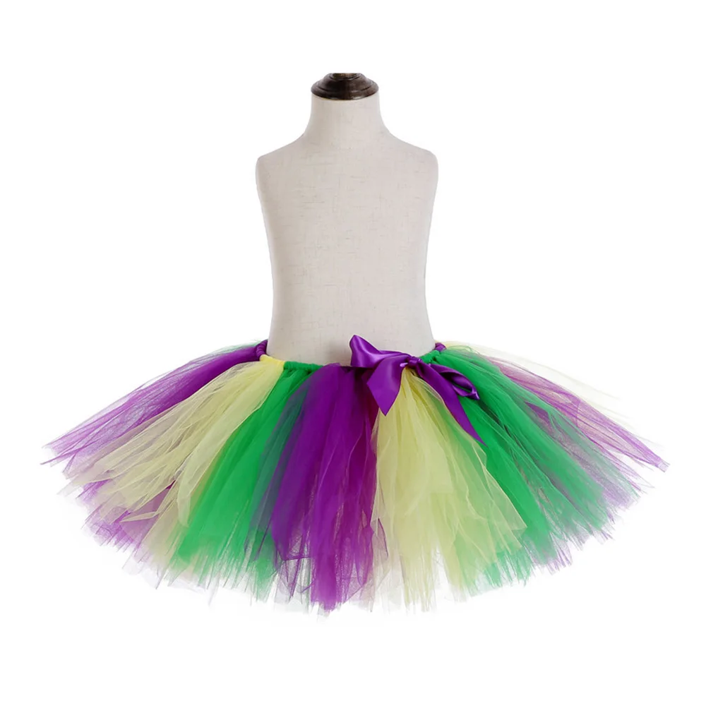 Design 3 Girls Skirt Радужная юбка из тюля и нейлоновой сетки до колена Детский Школьный костюм Праздничная Пасхальная юбка-пачка с бантом из ленты - Цвет: Design 3 Girls Skirt