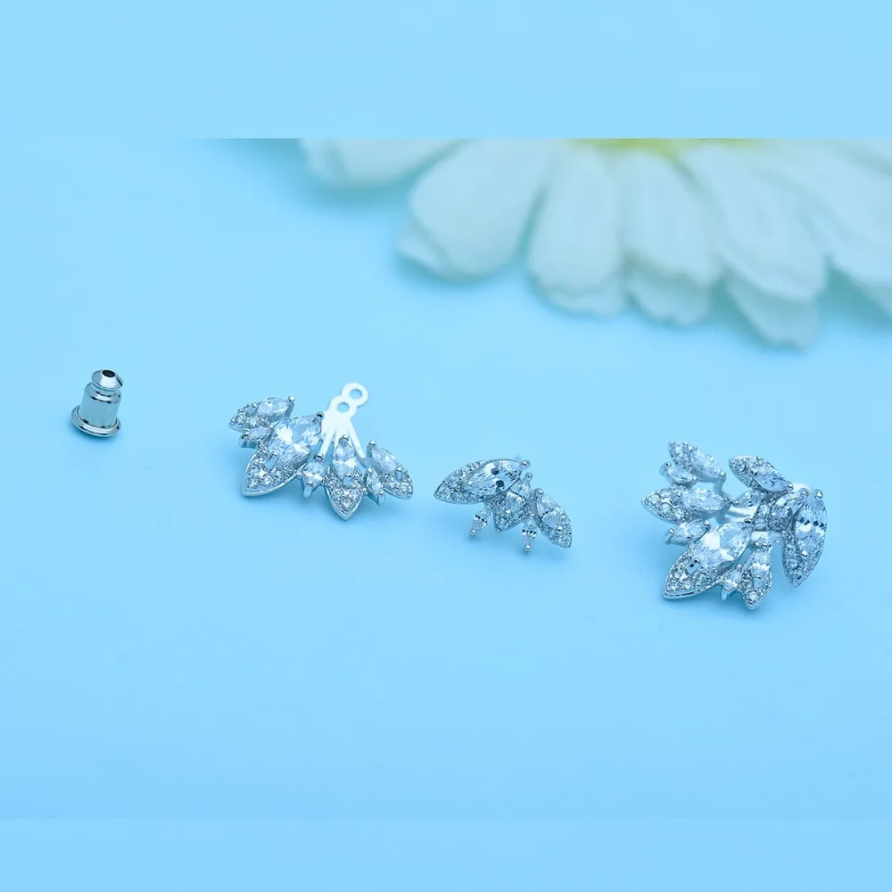 Luoteemi брендовые Свадебные Pendientes Mujer Teardrop Циркон Кристалл двойной боковой