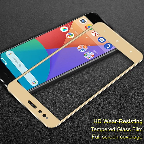 Xiaomi Mi A1 стекло Imak Полное Покрытие закаленное стекло Для Xiaomi Mi A1 защитное стекло на Xiomi MiA1 Mi A1(5X) 4ГБ 64ГБ 5.5" - Цвет: Gold