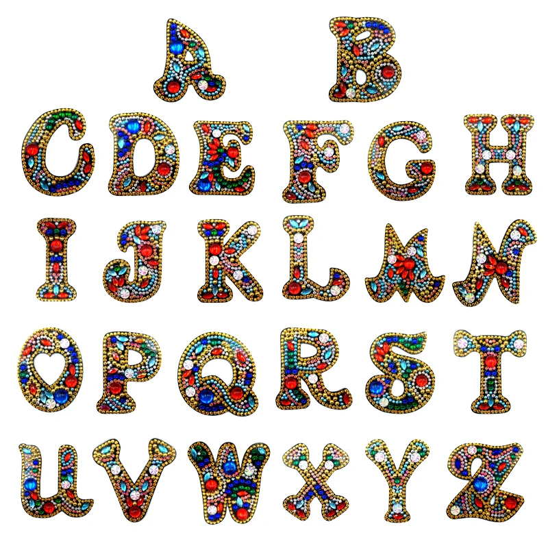 A-Z брелок для ключей с бриллиантами и надписью DIY бриллиантовые брелки вышивка