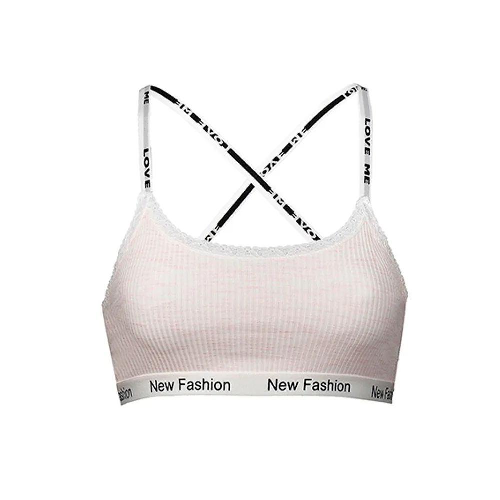 Women Bralette Tops Sexy Vest Elastic Letter Cross Strap Backless Sling Sports Underwear キャミソール Roupa interior das senhoras #E |