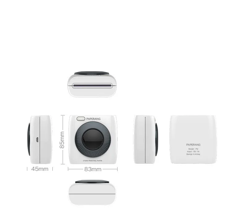 PAPERANG P2 карманный портативный принтер с Bluetooth телефон фото беспроводное соединение HD Термопринтер для печати этикеток 3 рулона Тепловой Бумаги
