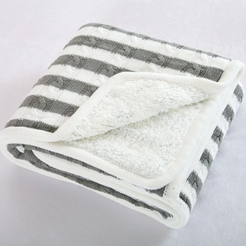 Трикотажное одеяло из 100% хлопка зимнее теплое мягкое диван/кровать/покрывало для