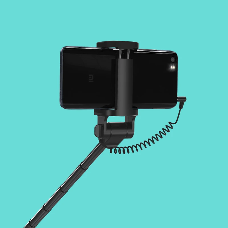 Original Xiaomi Selfie Stick Monopod Wired Remote Selfi Self Extendable Handheld Shutter For Smartphone iPhone | Электроника