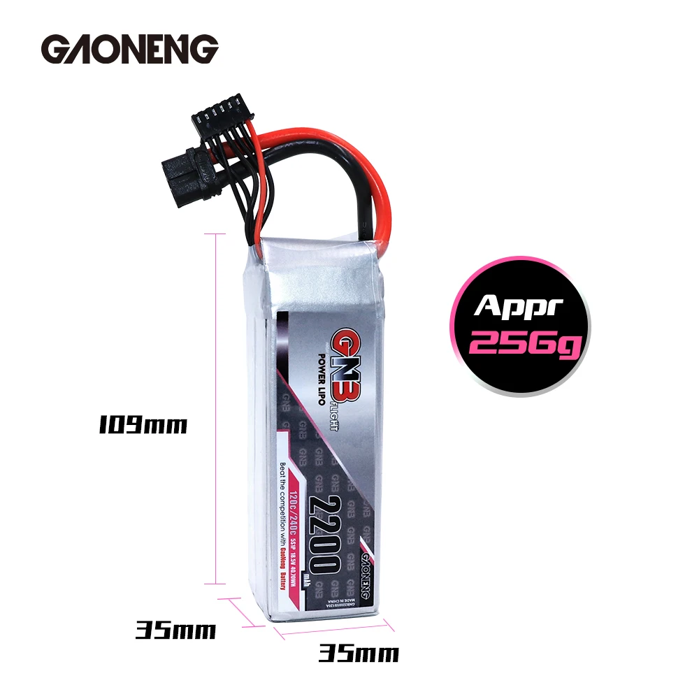 Gaoneng GNB 2200mAh 4S1P 14,8 V 120C/240C Lipo батарея с разъемом XT60 для FPV Дрон Квадрокоптер вертолет БПЛА RC запчасти