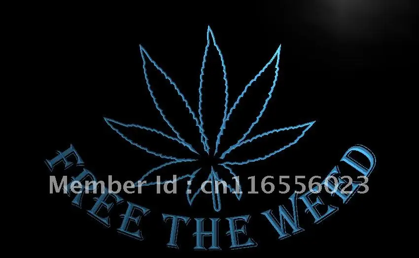 

LA404- Free the Weed Конопляный лист High Life Light Sign