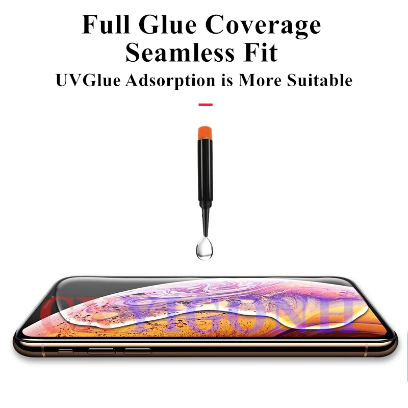 УФ закаленное стекло для iphone 6 6s 7 8 X XS УФ-стекло пленка Plus XR Защитная экрана MAX