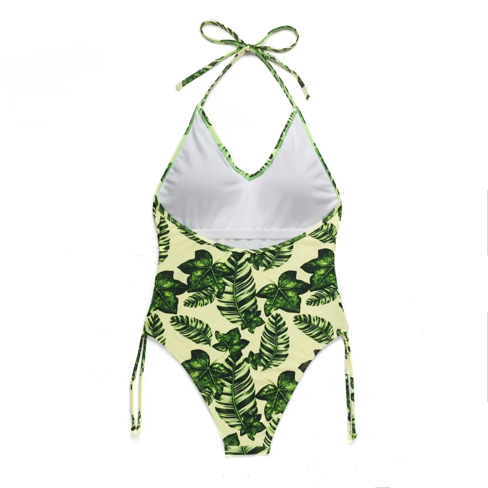 2018 купальники Для женщин Одна деталь лист с большой Размеры пляжная одежда Микро