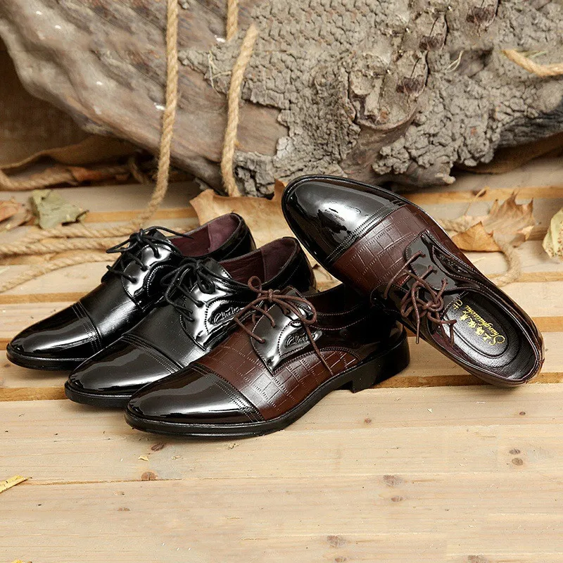

New Men Brogue Dress Shoes With Lace up Business Leather Shoes Office Men Dress Shoes Plus Size 2018 Leather Casua shoes 779
