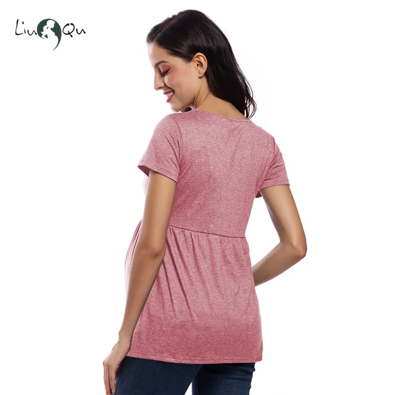 Топы для беременных блузки в полоску Vetement Femme Peplum с коротким рукавом Одежда