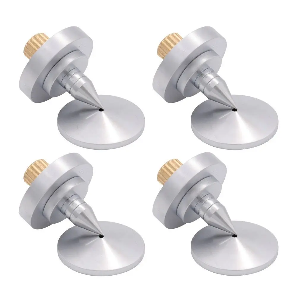 

4PCS AUDIO FEET 35x35mm MACHINED BRASS Speaker Cabinet Amplifier Turntable DAC Radio CD Player Isolation Stand Base Spike Cone