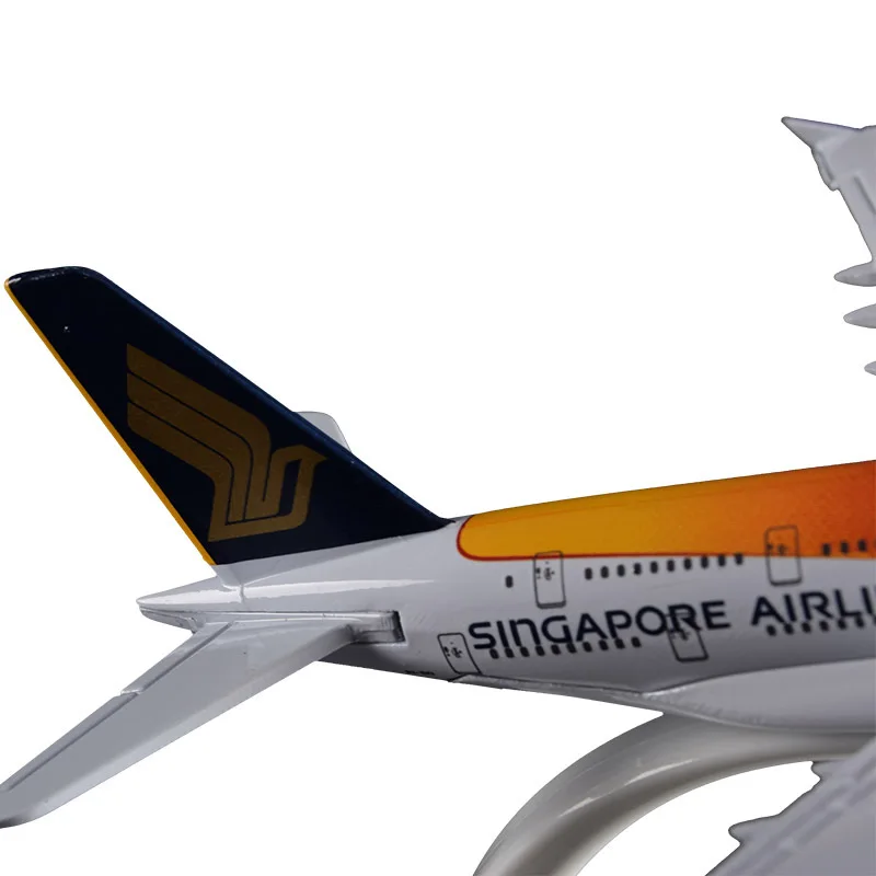 16 см A380 Сингапур 50 я годовщина цветная окрашенная модель самолета авиакомпания