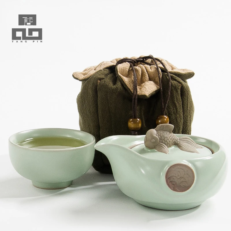 

TANGPIN drinkware coffee tea sets ceramic teapot kettle teacup porcelain portable travel tea set chinese kung fu tea set