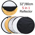 Круглый отражатель для фотографийфотографий, 32 дюйма, 80 см, 5 в 1, Новый портативный складной светильник отражатель с круглой сумкой на молнии для переноски