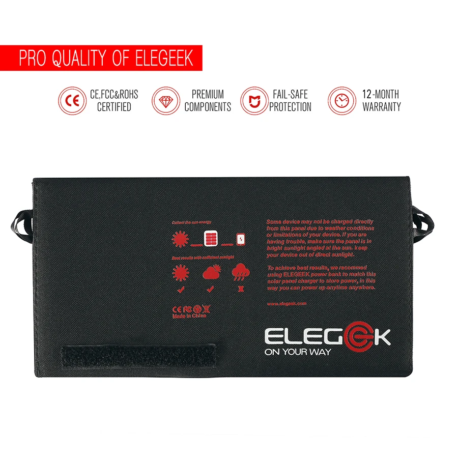 Складное солнечное зарядное устройство ELEGEEK 26 Вт 5 В USB + DC Выход 12 В|12v solar|12v solar