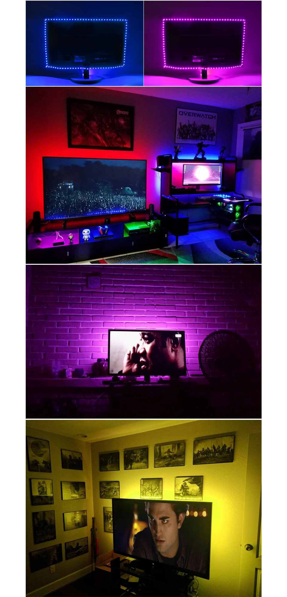 5 v светодиодный полосы USB power 5 Вольт RGB ТВ подсветка 5050 м, 1 м, 2 м, 3 м, 4 м, 5 м светодиодные лампы, светодиодное освещение, ленты для ТВ фон Настенный декор светодиодный Диодная лента