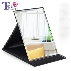 Складные зеркала HD искусственная кожа женское портативное настольное офисное общежитие простое складное портативное карманное зеркало