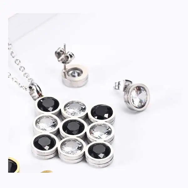 XUANHUA нержавеющая сталь Jewelry женщина Vogue очаровательные ювелирные наборы цепочки и ожерелья серьги комплект ювелирные украшения интимные аксессуары Mass Effect - Окраска металла: Steel color