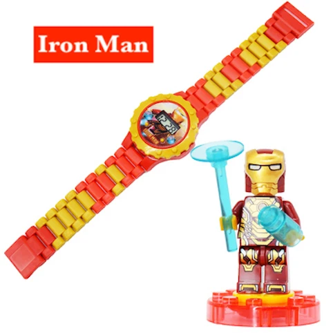 Ironman Супер герой часы здание стек блок мальчик Ninjagoes фигура Мстителей кирпичная игрушка Minecrafted ребенок - Цвет: Ironman