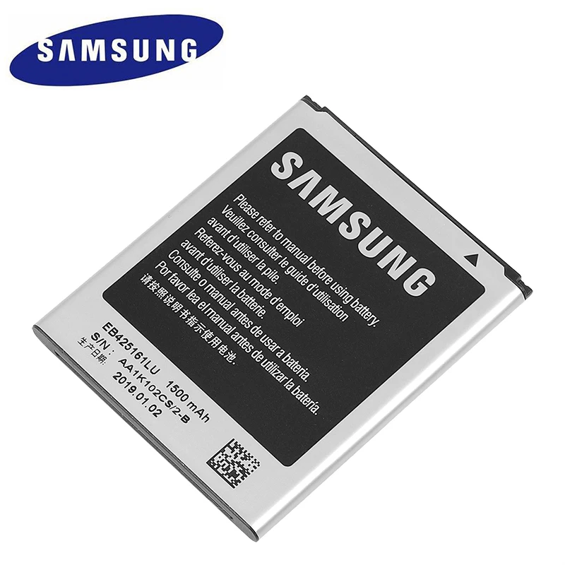 Оригинальная батарея Samsung EB425161LU для GT S7562L S7560 S7566 S7568 S7572 S7580 i8190 I739 I8160 S7582 SM J105H J1