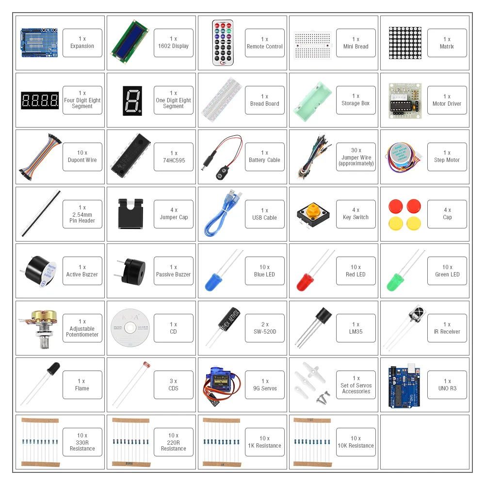 Стартовый набор для Arduino один UNO R3 стартовый проекта обновленная версия обучения