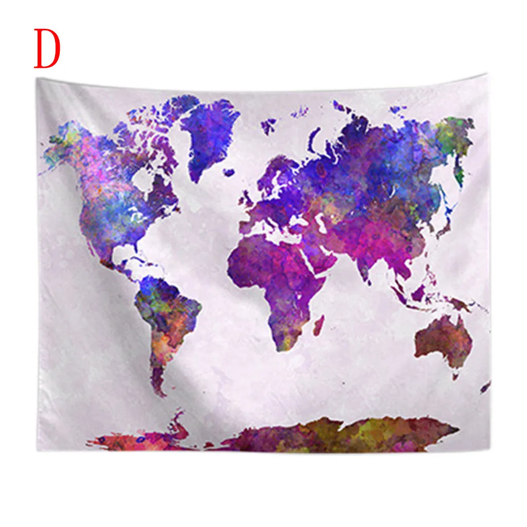 Красочные карта мира настенные гобелены висячая отделка гостиной 100x150 см