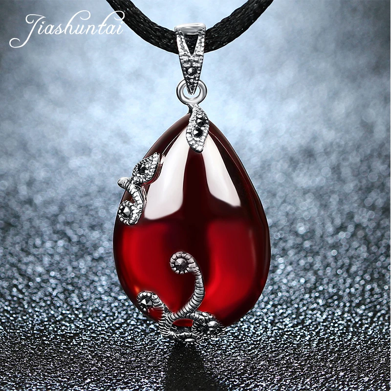 Женское ожерелье из серебра 925 пробы с красным гранатом|jewelry necklace pendants|jewelry