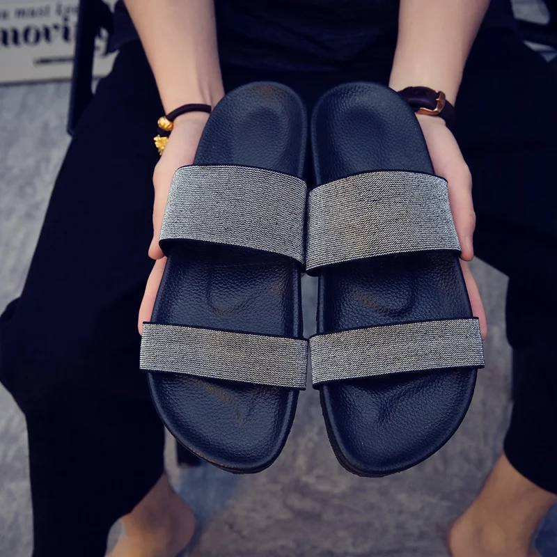 2018 мужские сандалии Шлепанцы Летние вьетнамки Модные пляжные Повседневная