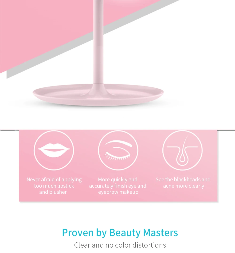 LED Makeup Mirror Rechargeable Brightness Adjustable HD Daylight Mijia Cosmetics | Красота и здоровье