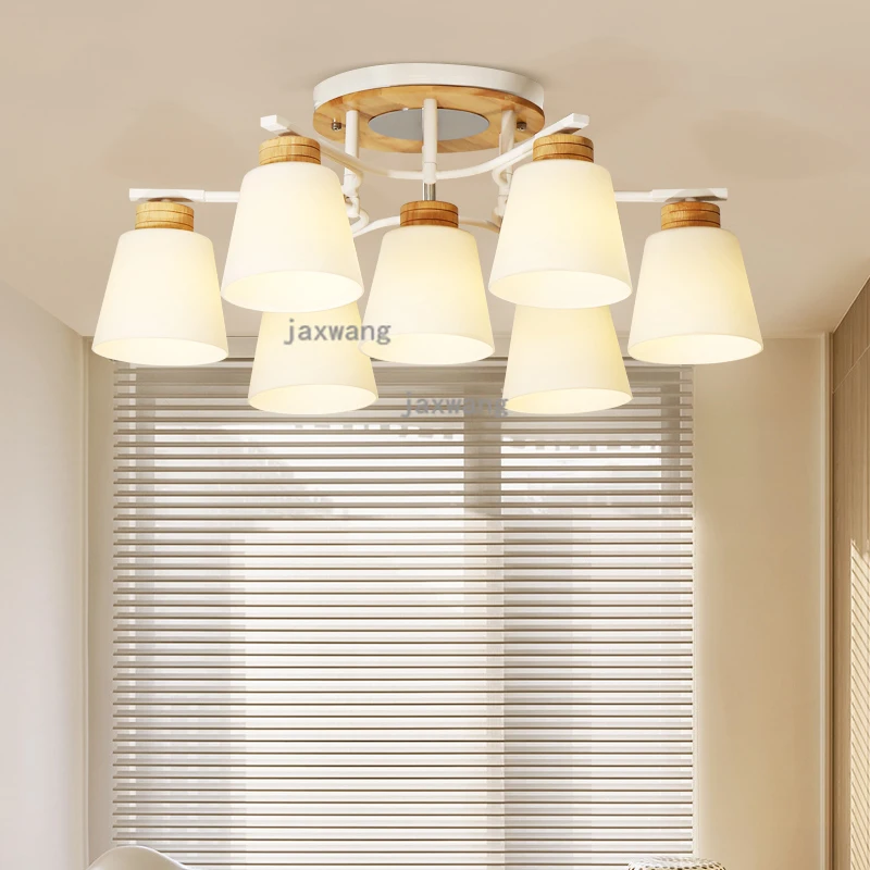 Скандинавский светодиодный потолочный светильник для гостиной Лофт Deco арт-кабинет спальня деревянный потолочный светильник для столовой Бар для чтения потолочные светильники блеск
