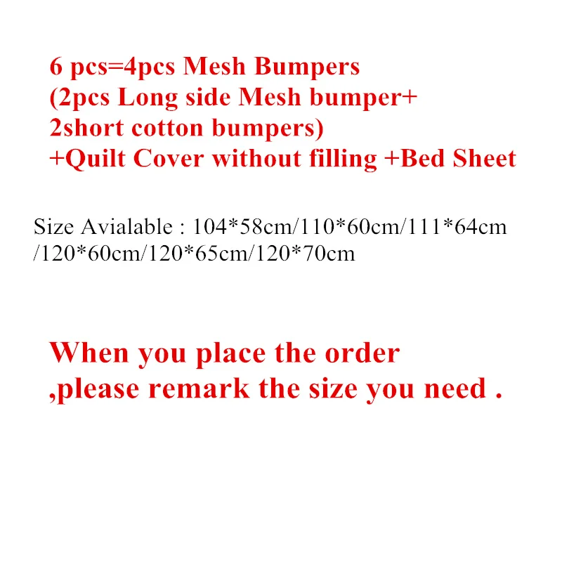 

6Pcs Breathable Baby Bedding Set Summer Crib Bedding Set 3D Mesh Bed Protection Bumpers Quilt Cover Bed Sheet Baby Cot Linens