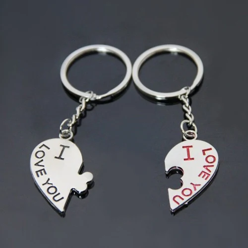 Горячие Моды 1 Пара Я Тебя люблю Поцелуй Брелок Сердце Lover Подарков 7FF3 BEGY|keychain