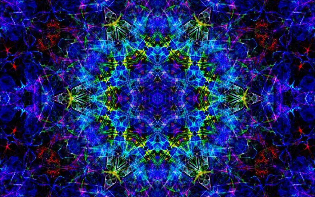 Симметричный Фрактальный цифровой художественный абстрактный psychedelic плакат