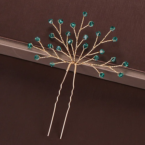 UZ078 Gold Pearl Tiara Hairpin Clip Crystal Rhinestone Hair Jewelry For Women Flower Handmade Headband Wedding Bridal Hair Accessories - Окраска металла: UZ078