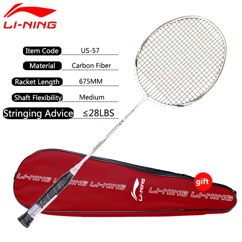 Li Ning U Sonic 17 ракеток для бадминтона профессиональные ракетки из углеродного