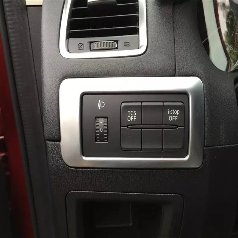 

WELKINRY car auto cover styling For Mazda CX-5 2012 2013 2014 2015 2016 ABS chrome front lamp light switch button knob trim