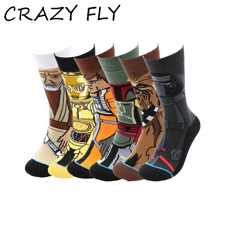 Магазин Crazy Fly Star Wars носки мужские хлопковые с героями мультфильмов модные