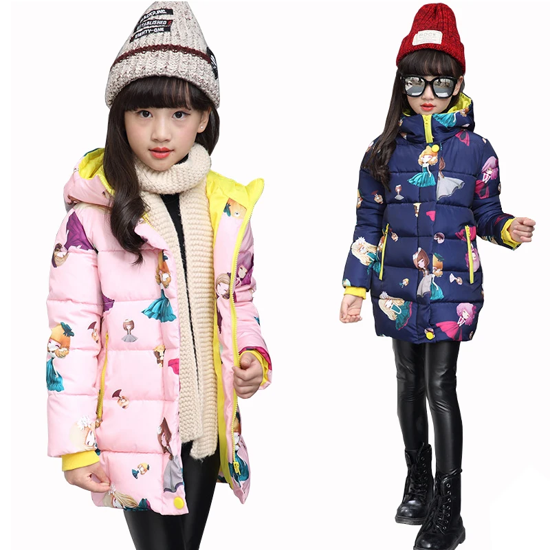 Куртка для маленьких девочек 2018 зимняя куртка пальто детская теплая верхняя