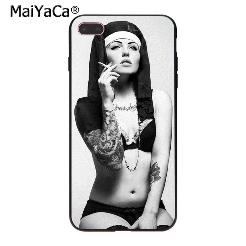 MaiYaCa Sister style монашка сексуальная девушка роскошный высококачественный мягкий чехол для телефона для iPhone 8 7 6 6S Plus X 10 5 5S SE 5C Coque Shell - Цвет: 4